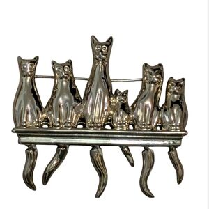 Moving Tails Cat Brooch/Pin